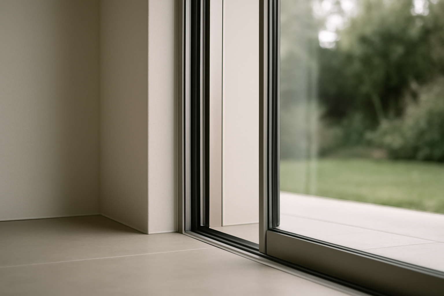 Baie vitrée galandage en aluminium, gain d'espace, design discret et isolation thermique optimale