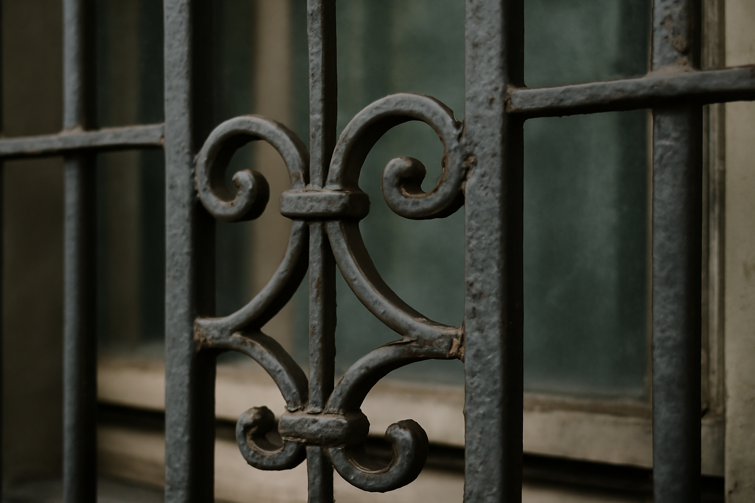 Grille de fenêtre sur-mesure en fer forgé avec barres anti-effraction pour protection et sécurité résidentielle