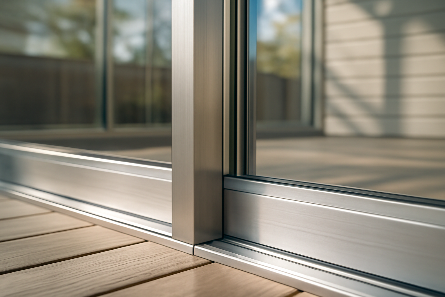Intérieur d'une véranda en kit avec grande baie vitrée et isolation thermique, pose facile et gain de luminosité