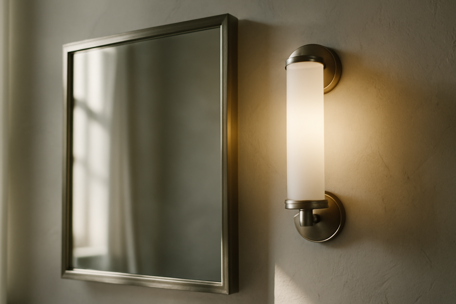 Luminaire mural pour salle de bains IP44, applique LED à intensité réglable, finition chrome moderne