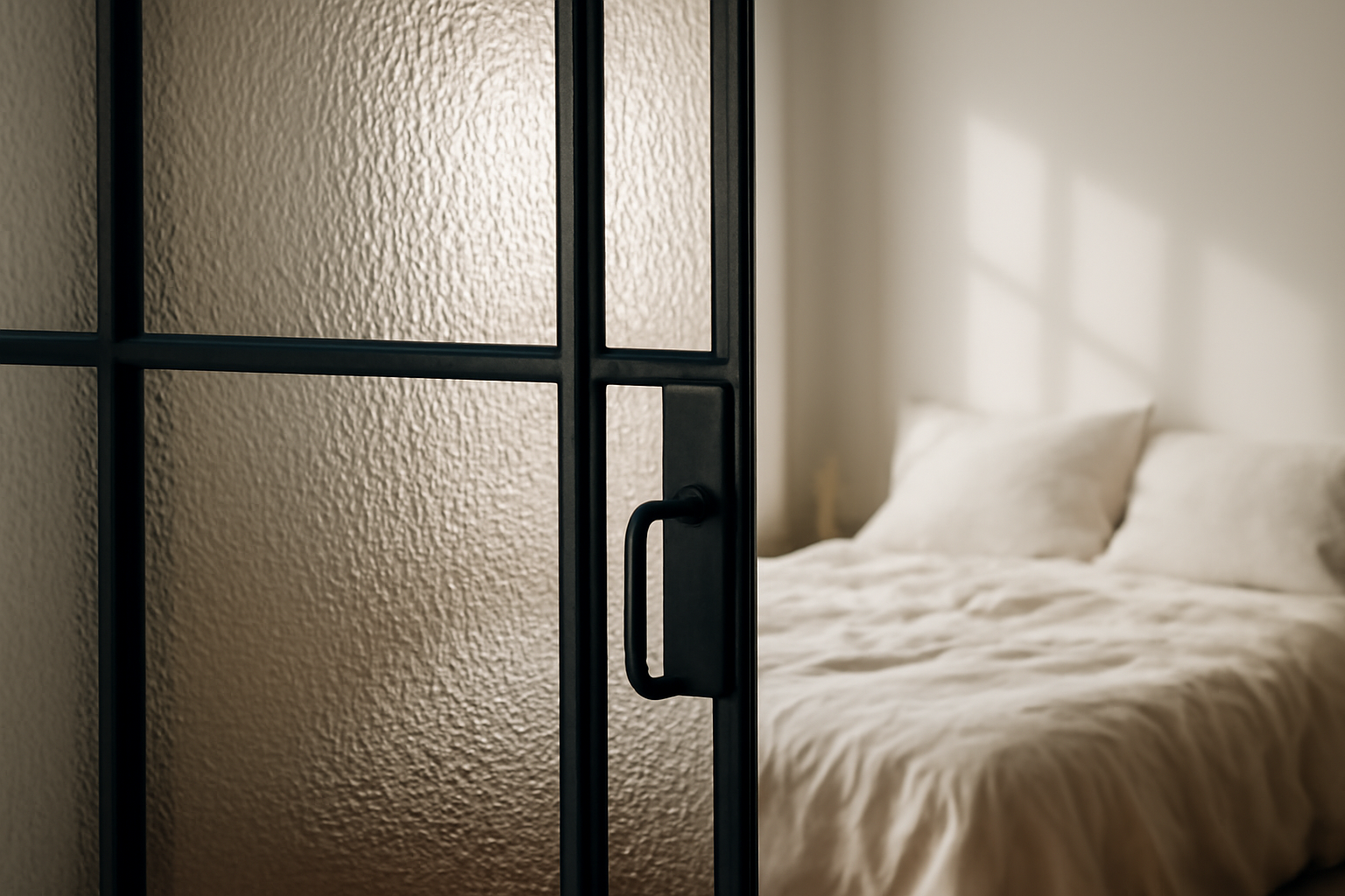 Verrière chambre industrielle apportant lumière naturelle et gain d'espace